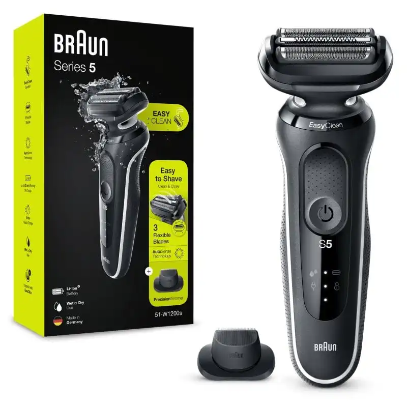 Braun Series 5 51-W1200S Afeitadora y Recortadora de Láminas Negro, Blanco