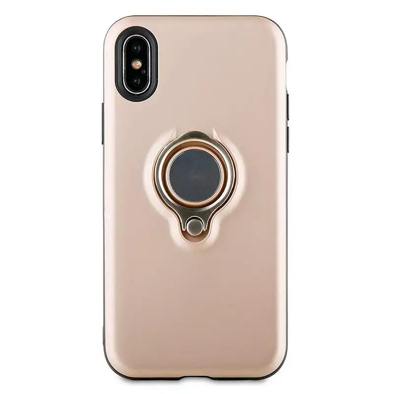 Muvit Ring Magnética Funda Rosa Oro para Apple iPhone X