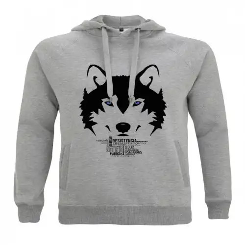 Sudadera Animal Totem lobo color gris