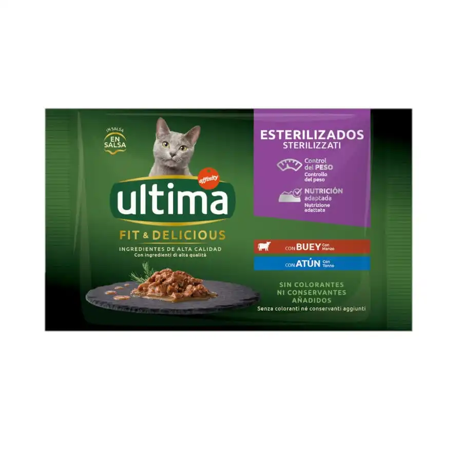 Affinity Ultima Fit & Delicious Buey y Atún Sobre en salsa para gatos - Multipack