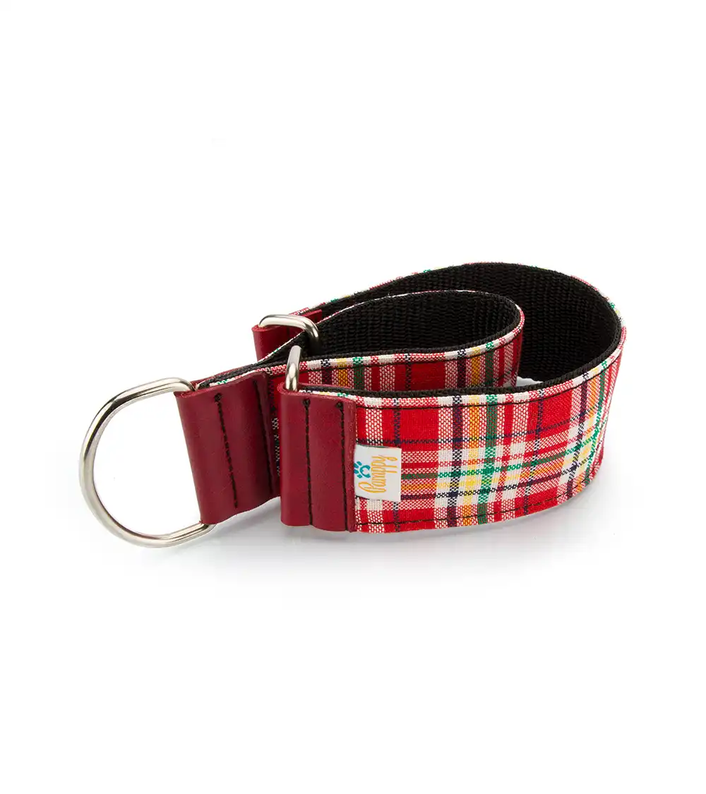 Collar Pamppy Galgo Speedy Tartán Rojo para perros