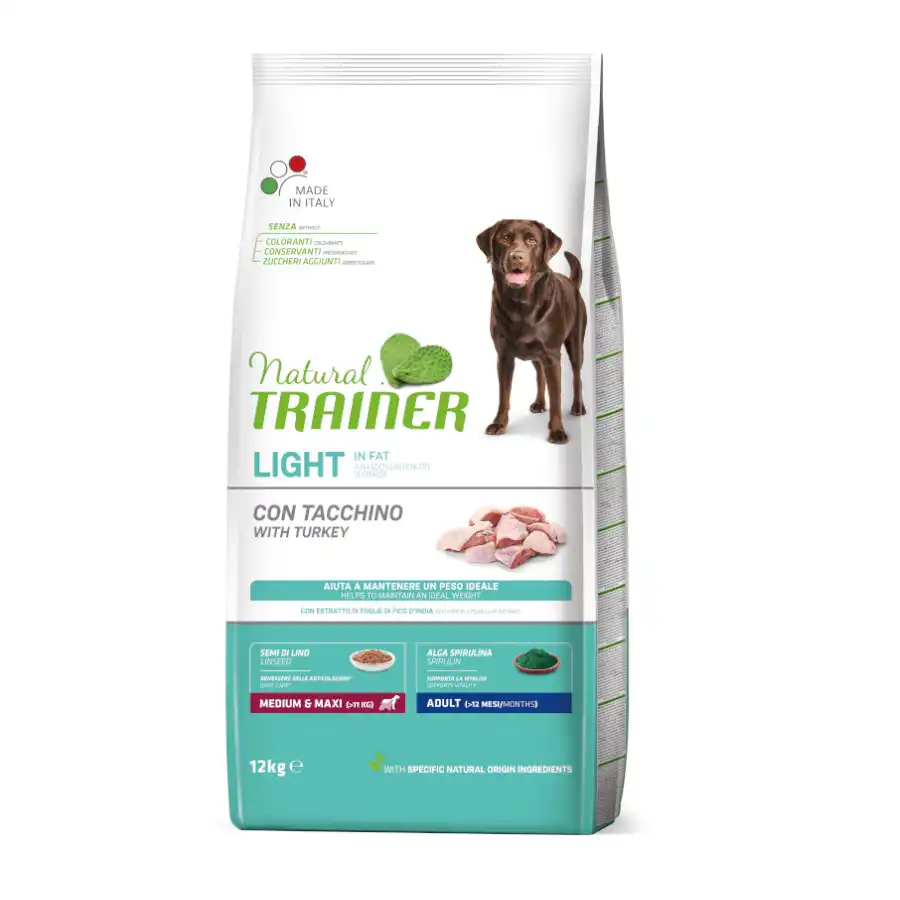 Natural Trainer Adult Light in Fat Medium&Maxi Pavo pienso para perros