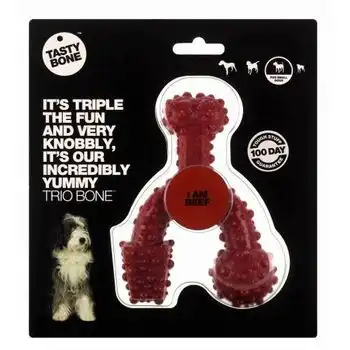 Tasty Trio Bone Mordedor Para Perro Sabor Ternera - Small Large