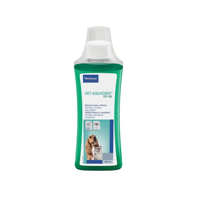 Vet aquadent solucion oral para perros y gatos, Capacidad 0.250 L