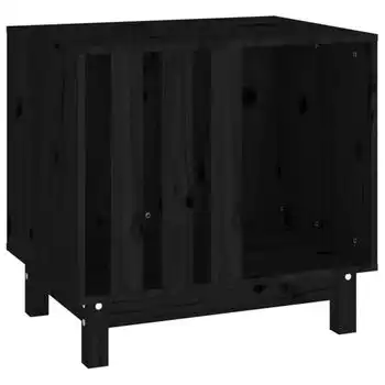 Caseta Para Perros Madera Maciza De Pino Negro 60x45x57 Cm Vidaxl