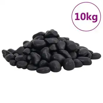 Guijarros Pulidos Negros 10 Kg 2-5 Cm Vidaxl