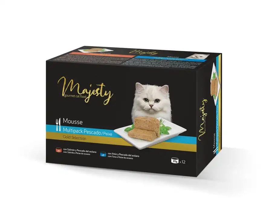 Majesty Adult Mousse de Pescado lata para gatos- Pack