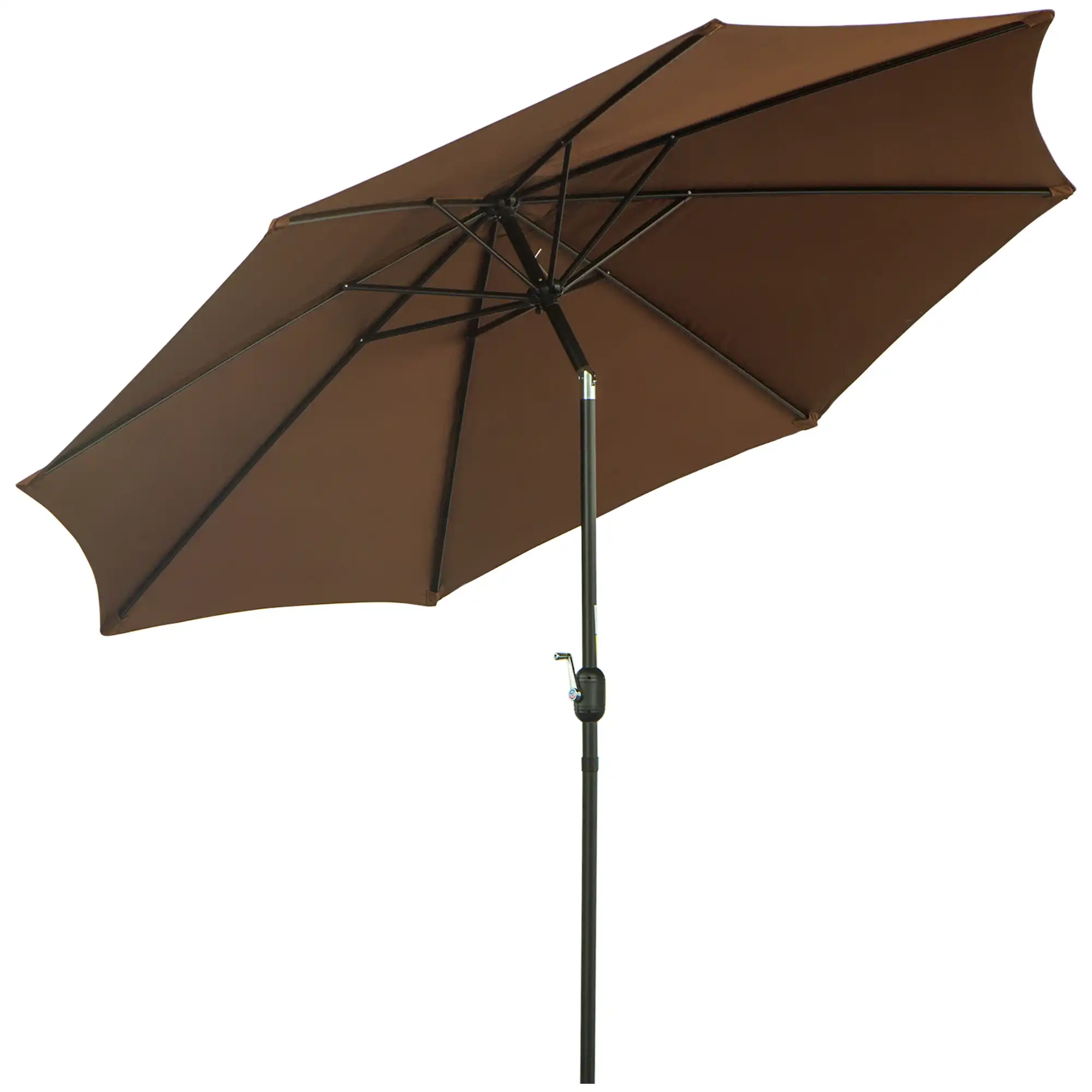 Outsunny Sombrilla de Jardín Ø295x250 cm con Manivela Parasol Exterior con Mecanismo de Inclinación y Poste Desmontable de Metal para Terraza Piscina Patio Café