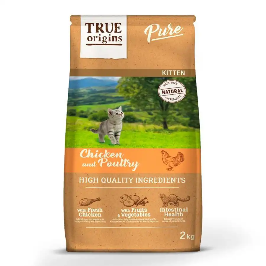 True Origins Pure Kitten Poultry Pollo pienso para gatos