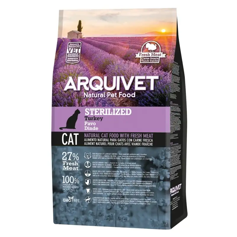 Arquivet pienso Sterilized de pavo para gatos esterilizados 1.5, 1.50 kg