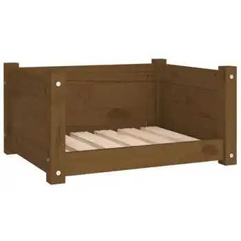 Cama Para Perros Madera Maciza Pino Marrón Miel 55,5x45,5x28 Cm Vidaxl