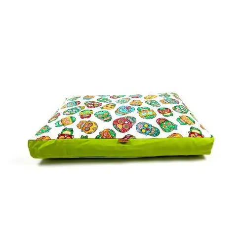 Colchón Calavera Mexicana para perros color Verde