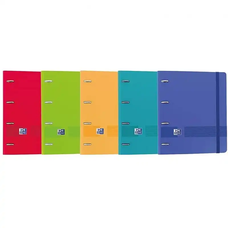 Oxford Live & Go EuropeanBinder Pack 5 Archivadores con Recambio A4+ Colores Vivos