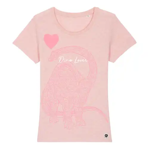 Camiseta Mujer Dino Lover color Rosa