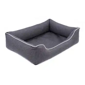 Mestizo Mallorca Orthopedic Cama Para Perros, Sofá, Lavable, Cama Con Certificado Öko-tex, Color Gris Oscuro Con Borde Blanco, Dimensiones Exteriores: