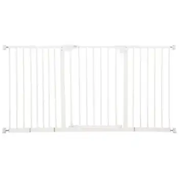 Barrera De Seguridad De Metal Plástico 74-147,5x76,2 Cm-pawhut.blanco