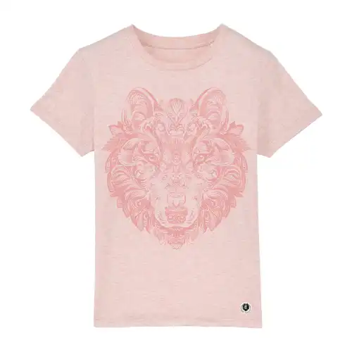 Camiseta Niño Lobo Mandala color Rosa