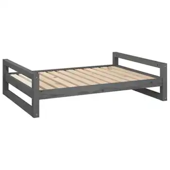 Cama Para Perros Madera Maciza De Pino Gris 105,5x75,5x28 Cm Vidaxl