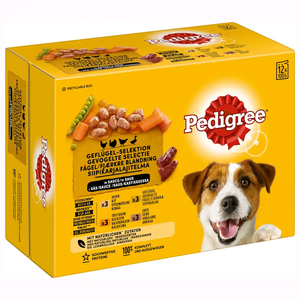 Pedigree 12 x 100 g comida húmeda para perros en oferta: 10 + 2 ¡gratis! - Adult Ave en salsa