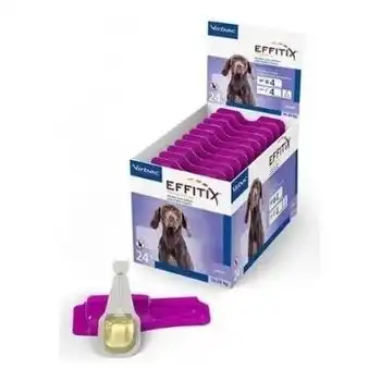 Pipetas Effitix M Para Perros Medianos (10 A 20 Kg) Anti Parásitos, Pulgas, Garrapatas Y Flebotomos - Expositor 24 Pipetas