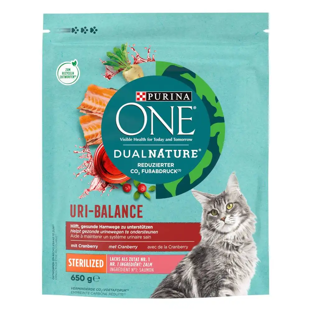 Purina One Dual Nature Sterilized con salmón y arándanos rojos - 650 g