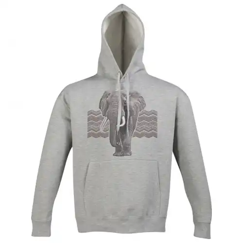 Sudadera con gorro Elefante Étnico color Gris