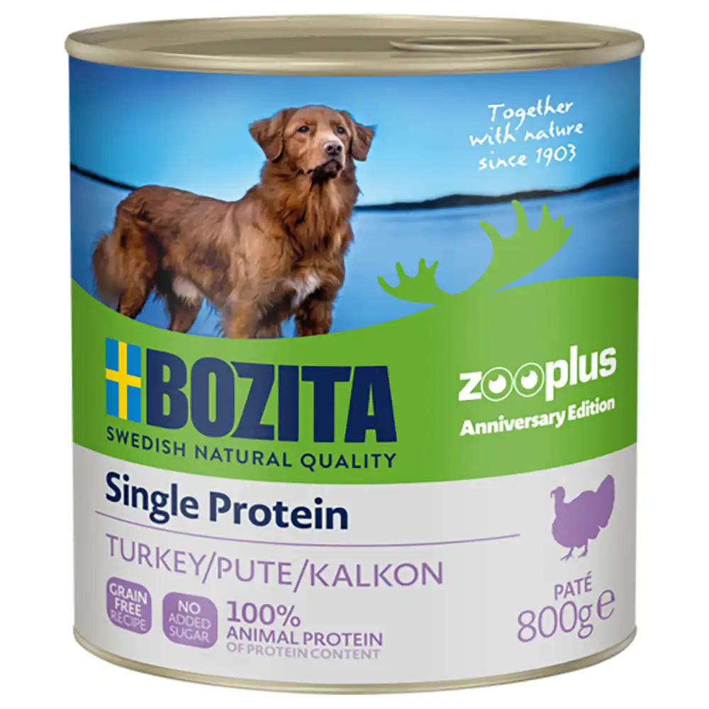 Bozita Single Protein Paté pavo 6 x 800 g - con pavo