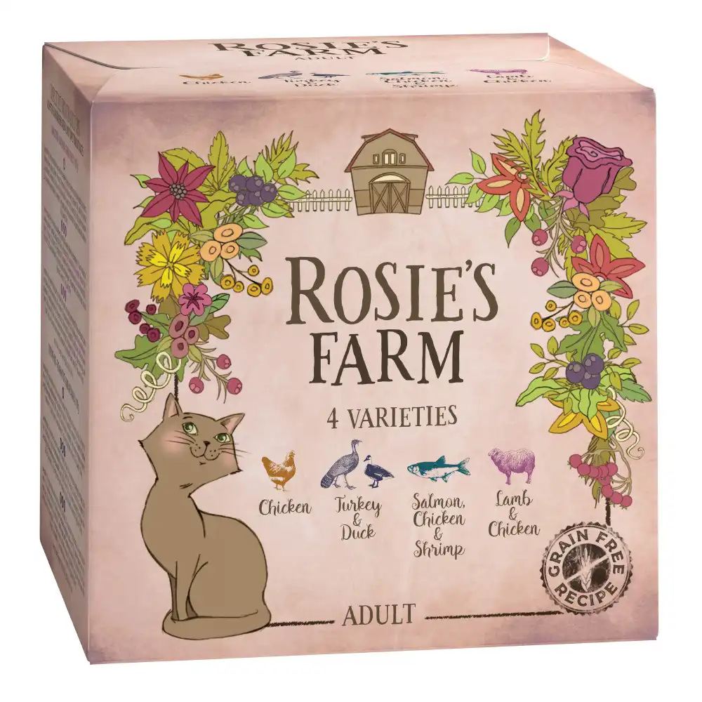 Rosie's Farm Adult 4 x 100 g comida húmeda para gatos - Pack mixto: 4 variedades