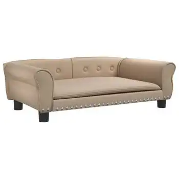 Cama Para Perros De Cuero Sintético Color Capuchino 95x55x30 Cm Vidaxl