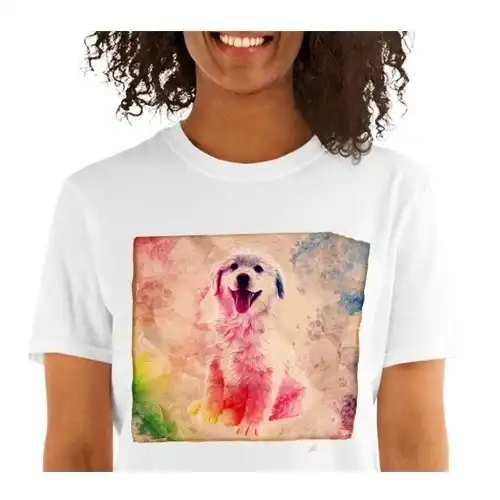 Mascochula camiseta mujer lienzo personalizada con tu mascota blanco