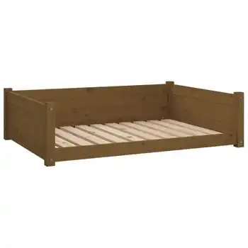 Cama Para Perros Madera Maciza Pino Marrón Miel 95,5x65,5x28 Cm Vidaxl