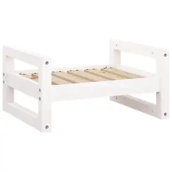 Cama Para Perros Madera Maciza De Pino Blanco 55,5x45,5x28 Cm Vidaxl