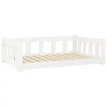 Cama Para Perros Madera Maciza De Pino Blanco 95,5x65,5x28 Cm Vidaxl