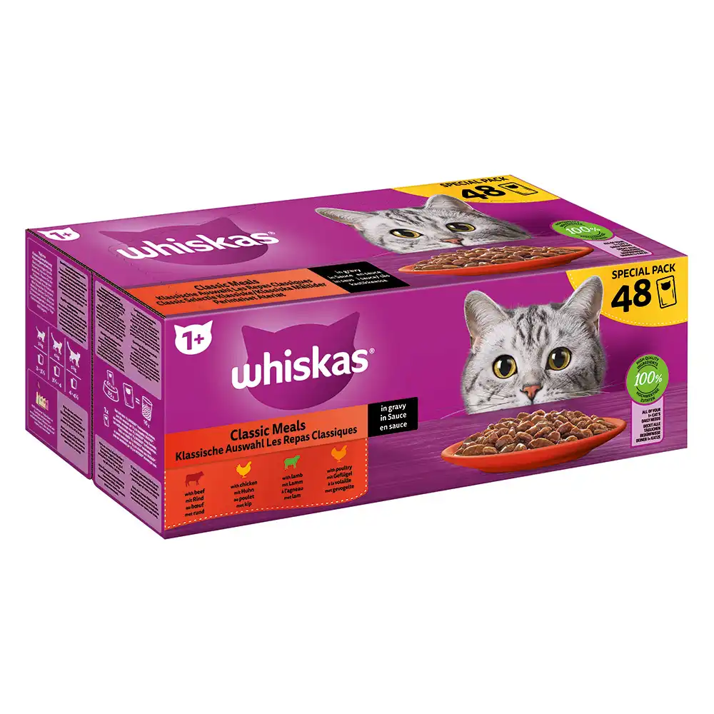 Megapack Whiskas 1+ años 48 x 85 g en bolsitas - Selección clásica en salsa