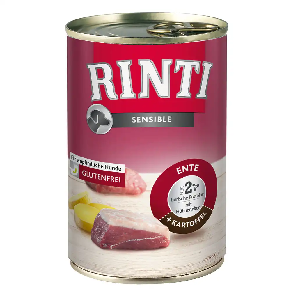 Rinti Sensible 6 x 400 g - Pato y patatas con hígado de pollo