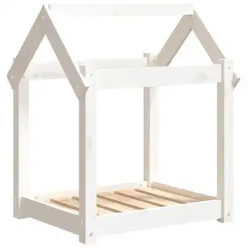 Cama Para Perros Madera Maciza De Pino Blanco 61x50x70 Cm Vidaxl