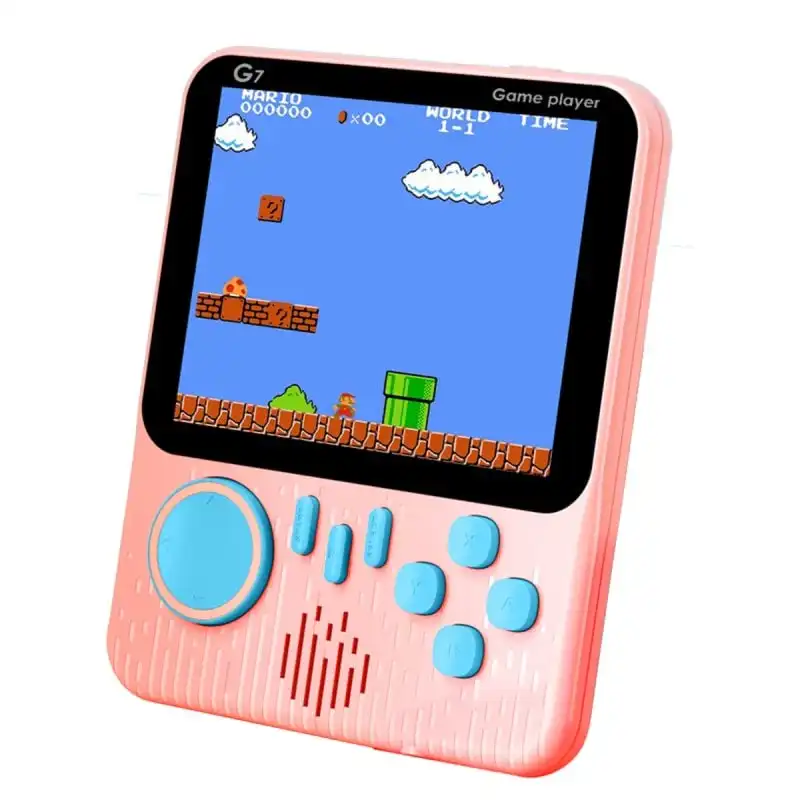 Klack G7 Consola con 666 Juegos Clásicos Retro con Pantalla de 3.5" y Conectividad a Tv Rosa
