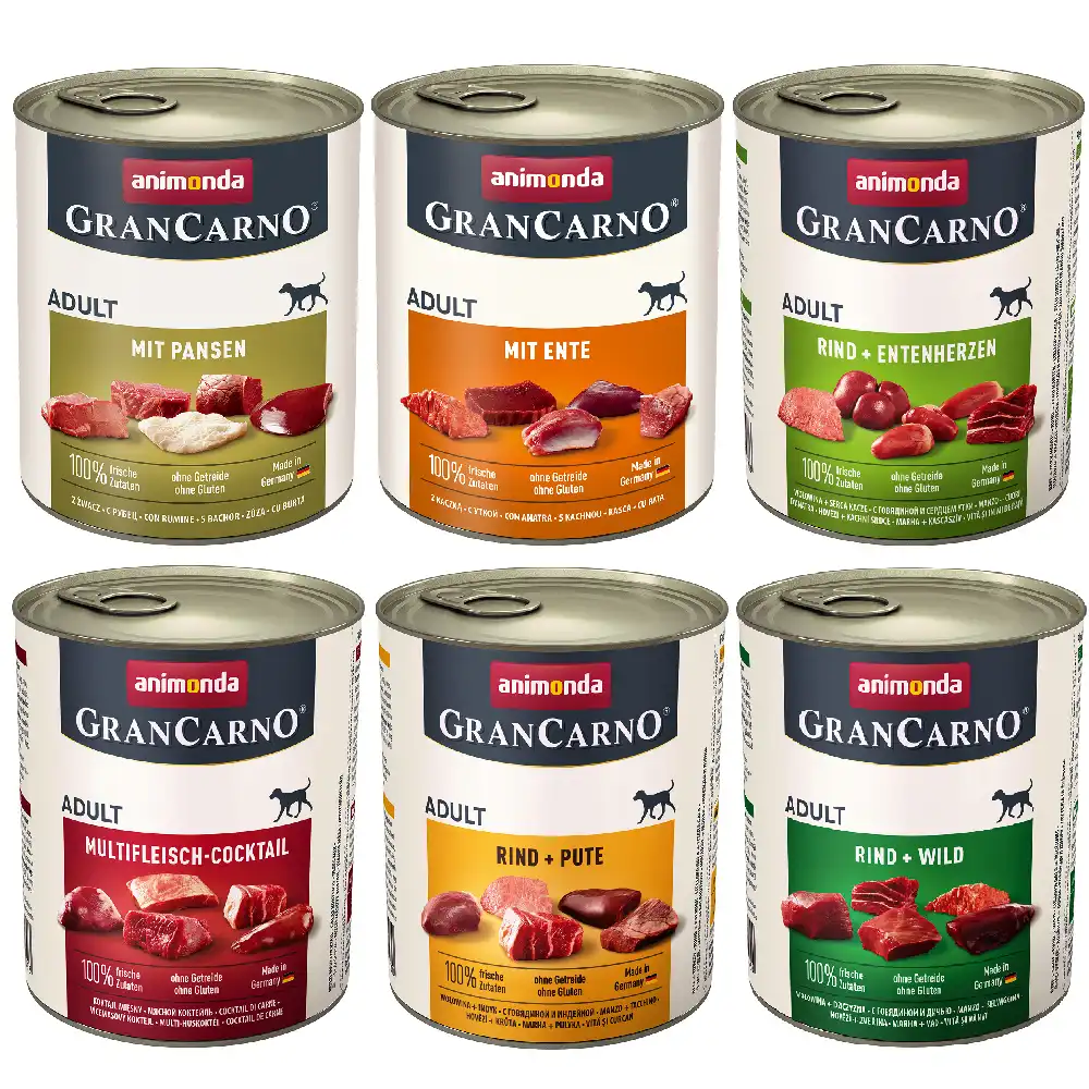 Animonda GranCarno Original Adult 6 x 800 g - Pack mixto con 6 surtidos