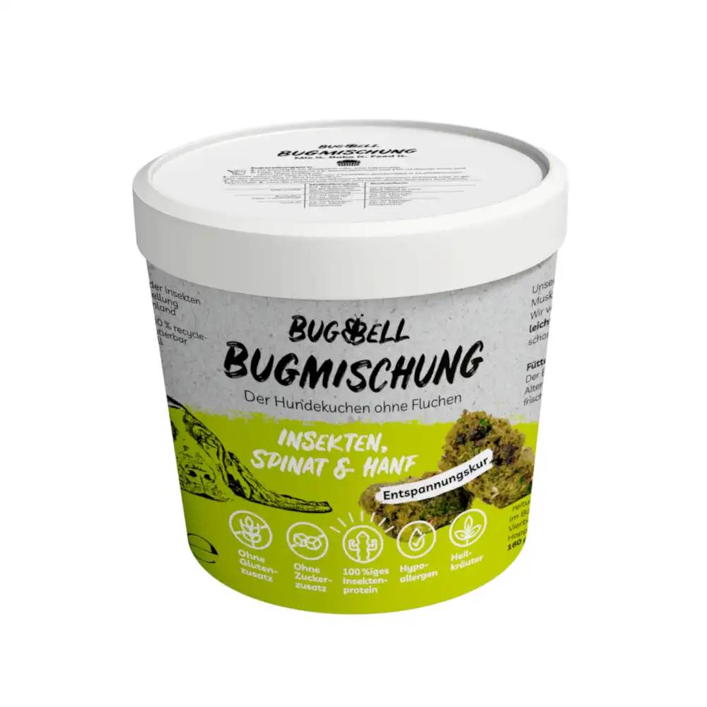 BugBell BugMix Insectos Adultos, Espinacas y Cáñamo - 100 g