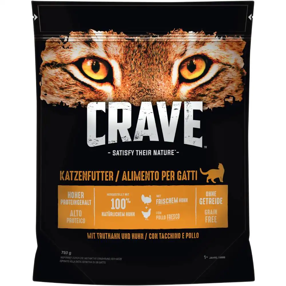 Crave Adult con pavo y pollo pienso para gatos - 750 g