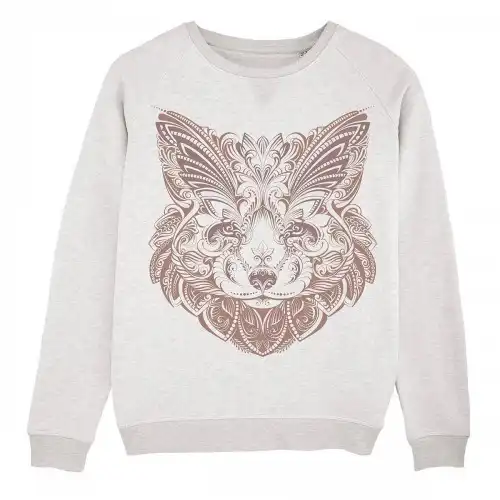 Sudadera Mujer Zorro Mandala color Gris