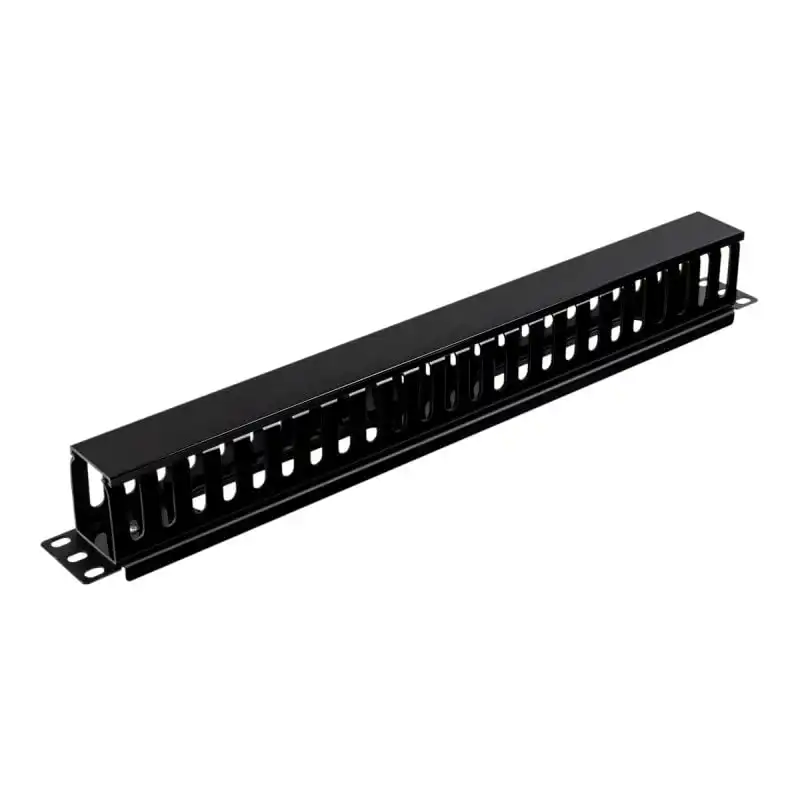 Aiten Data Organizador de Cables 1U con Tapa Negro