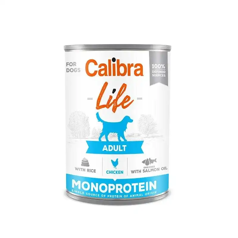 6x400gr Calibra Life perro Adulto Latas con Pollo y Arroz