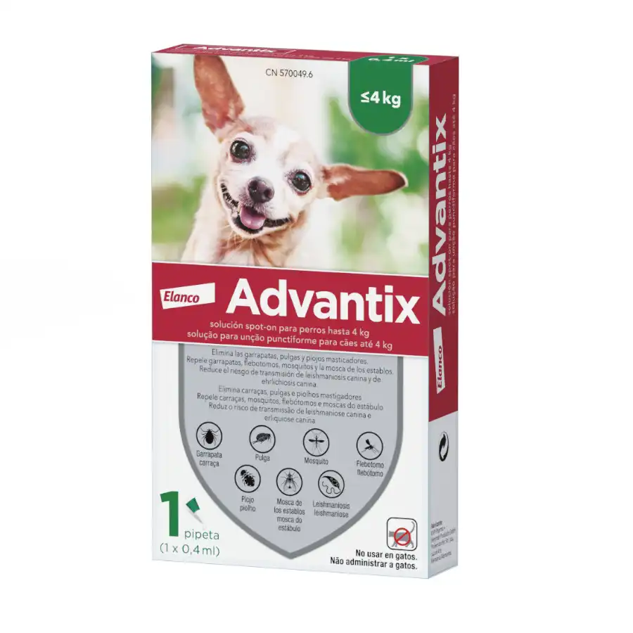 Advantix 0,4ml Pipeta Antiparasitaria para perros