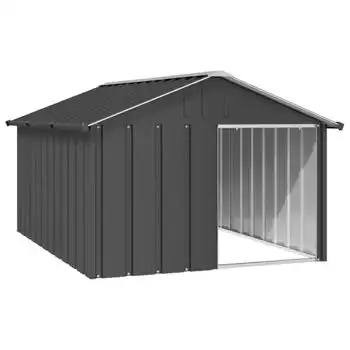 Casa Perros Acero Galvanizado Gris Antracita 116,5x153x81,5 Cm Vidaxl