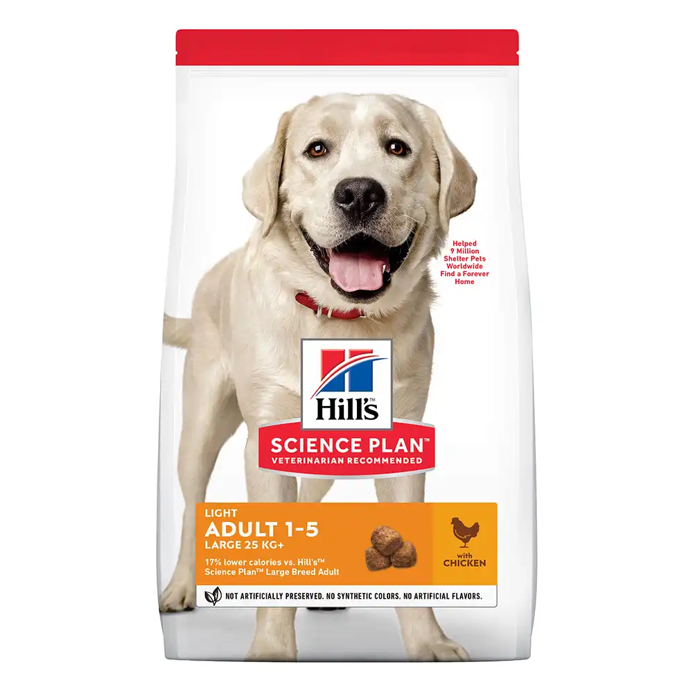 Hill's Science Plan 18 kg pienso para perros en oferta: 14 + 4 kg ¡gratis! - Adult 1-5 Light Large con pollo