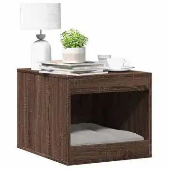 Mueble Arenero Para Gatos Madera Marrón Roble 47x59x42 Cm