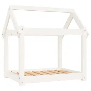 Cama Para Perros Madera Maciza De Pino Blanco 71x55x70 Cm Vidaxl