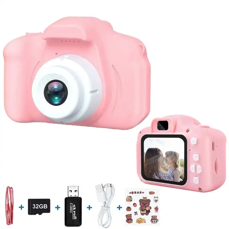 Kinsi X2 Cámara Infantil 2.0" 13MP con Tarjeta SD 32GB Rosa