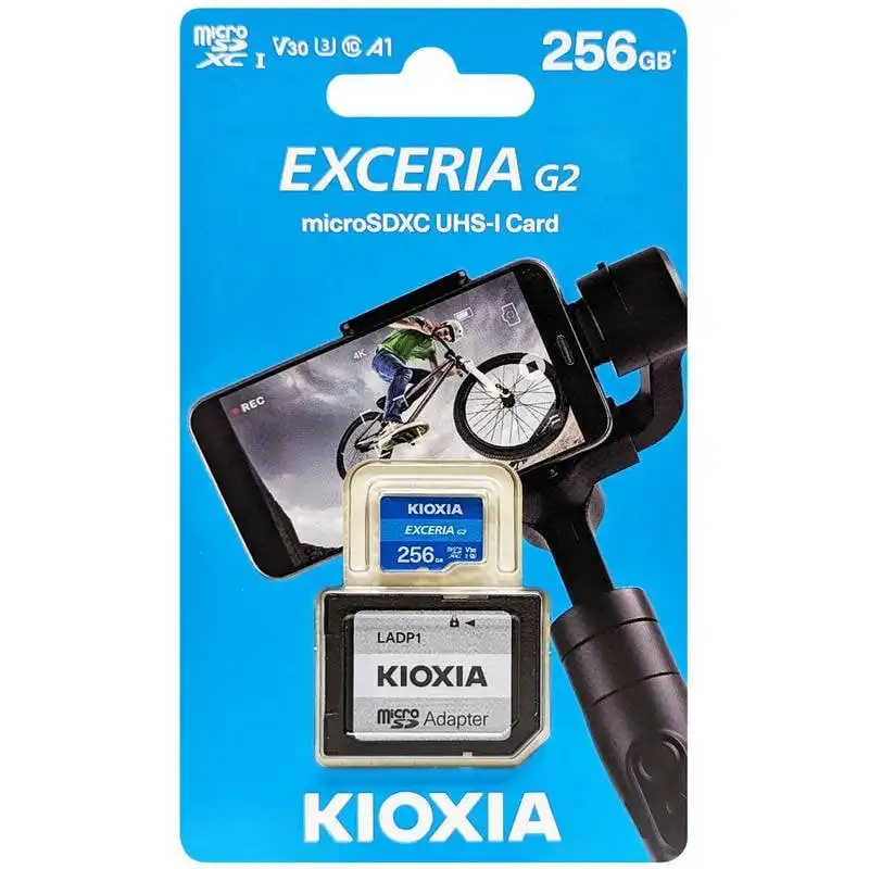 Kioxia Exceria G2 MicroSDXC 256GB UHS-III U3 A1 V30 Clase 10 + Adaptador SD